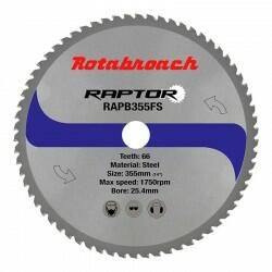 Rotabroach Циркулярен диск 355 mm (25.4) 66T (x2.4) за стомана Raptor (RAPB355FS)
