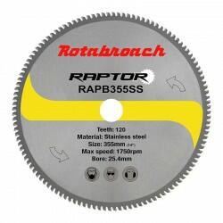 Rotabroach Циркулярен диск 355 mm (25.4) 120T (x2.4) за неръждаема стомана Raptor (RAPB355SS)