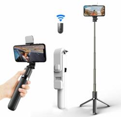 Techsuit Selfie Stick Bluetooth - Techsuit Remote and Tripod Mount LED (L03S) - White (KF237606)
