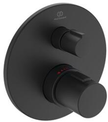 Ideal Standard Ceratherm T100 beépített termosztátos zuhany csaptelep színkészlet, 1 fogyasztó, silk black (fekete) (IS-A5813XG)