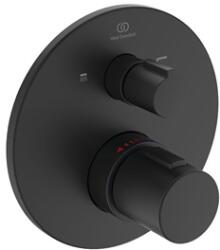 Ideal Standard Ceratherm T100 beépített termosztátos kádtöltő csaptelep színkészlet, 2 fogyasztó, silk black (fekete) (IS-A5814XG)