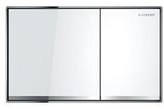 Geberit Sigma60 működtetőlap, 2 mennyiséges öblítéshez, falsíkba ágyazott, fehér/tükrös, magasfényű krómozott (GE-115.640.SI.1)