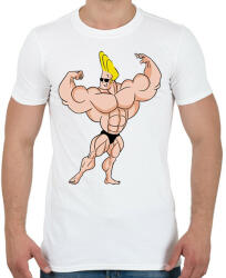 printfashion Johnny Bravo - Férfi póló - Fehér (16011562)