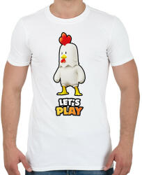 printfashion Stumble Guys - Chicken - Férfi póló - Fehér (16085593)