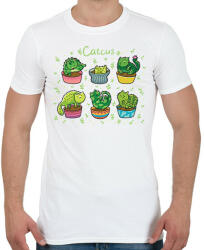 printfashion Catcus - Férfi póló - Fehér (16077034)