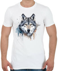 printfashion Farkas - Férfi póló - Fehér (16078746)
