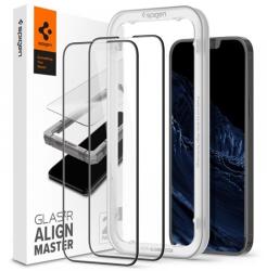 Spigen ALM FC Apple iPhone 13 Pro Max képernyővédő üveg 2db (2.5D, ujjlenyomatmentes, karcálló, 9H, ultravékony, színkie (AGL03377)