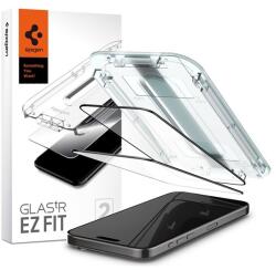Spigen Glas. tR EZ Fit Apple iPhone 15 Pro, Tempered kijelzővédő fólia, fekete (2db) (AGL06893)