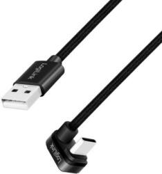 LogiLink Cablu de Date / Incarcare Logilink pentru Smartphone Interfata USB 2.0 USB Type-C (T) la USB-A (T) la 180 Grade 2 x Ecranat 1M Negru (CU0192)