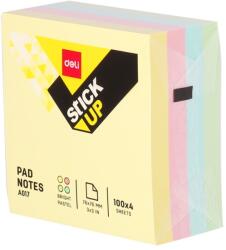 Deli Notes adeziv color DELI 76X76mm, 400 file, 4 culori, Pastel (DLEA01703)