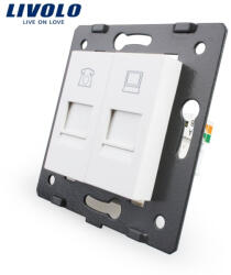 LIVOLO Modul Priza dubla retea calculator + telefon, RJ45+RJ11 Livolo (VL-C7-1TC-11)