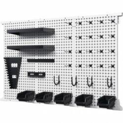  Organizator de perete, Otel, carlige si rafturi, pentru scule , 3 x paneluri, dimensiune totala 1219 x 814 mm, max 225 kg