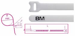BM BMBV2319 Tépőzáras kábelkötegelő szalag, fehér (BMBV2319)