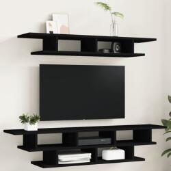 vidaXL fekete szerelt fa falra szerelhető TV-bútor (840731) - vidaxl