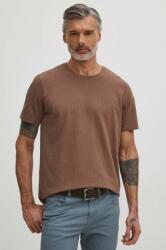 Medicine tricou din bumbac barbati, culoarea maro ZPYH-TSM055_88A