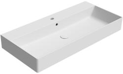 SAPHO GSI KUBE X kerámiamosdó, csiszolt alsó szélekkel, 100x47cm, matt fehér (94239109) (94239109)