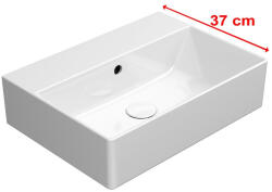 SAPHO GSI KUBE X kerámiamosdó, Extraglaze, csiszolt alsó szélekkel, 50x37cm, furat nélkül (94479011) (94479011)