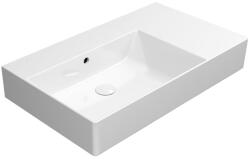 SAPHO GSI KUBE X kerámiamosdó, Extraglaze, csiszolt alsó szélekkel, 80x47cm, furat nélkül (94569011) (94569011)