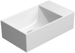 SAPHO GSI KUBE X kerámiamosdó, 40x23cm, rektifikált, furat nélkül, matt fehér (94849009) (94849009)