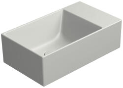 SAPHO GSI KUBE X kerámiamosdó, 40x23cm, rektifikált, furat nélkül, matt cement (94849017) (94849017)