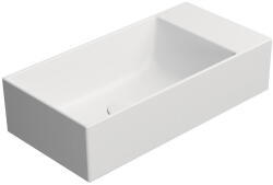 SAPHO GSI KUBE X kerámiamosdó, 50x25cm, furat nélkül, jobbos/balos, matt fehér (9486009) (9486009)