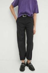 Medicine pantaloni femei, culoarea negru, high waist ZPYH-SPD603_99X