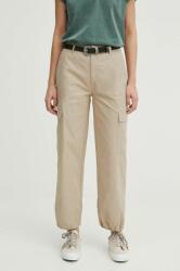 Medicine pantaloni femei, culoarea bej, high waist ZPYH-SPD603_08X