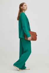 Medicine pantaloni femei, culoarea verde, lat, high waist ZPYH-SPD500_77X