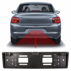 Carguard Rendszámtábla keretbe épített tolatókamera + szenzorok - 12V (55069D) (55069D)