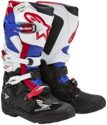 Alpinestars Tech 7 Enduro Drystar Honda motoros csizma fekete-kék-fehér-piros