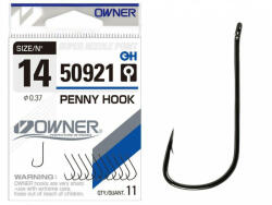 Owner Hooks 50921 Penny Hook 18 Füles, Szakállas Keszegező Horog 11db (O50921-18)