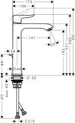 Hansgrohe Metris Egykaros mosdócsaptelep 200 DN15