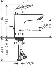 Hansgrohe Logis 100 mosdócst. fém leer