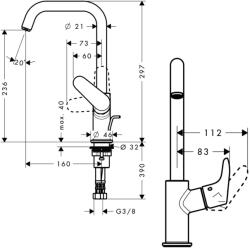 Hansgrohe Focus Mosdócsaptelep 240 króm