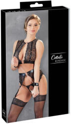 Cottelli Collection Bondage - csipkés fehérnemű szett (4 részes) (22511161021) - sexshopcenter