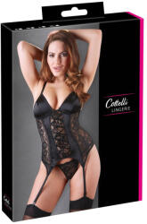 Cottelli Collection - Variálható harisnyatartós felső (fekete) (26312021021) - sexshopcenter