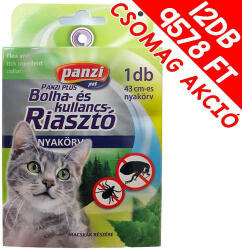 Panzi AKCIÓS RABAT 1 Csomag. ÁR: Panzi Riasztó nyakörv macska (43cm) 12db Vegyes színben