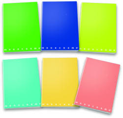 Pigna Monocromo tűzött füzet, A4, 42 lap, vonalas, 6-féle szín, GREEN (2309781)