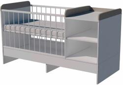 Kinder Mobel Lili Duo 3in1 baba kombi kiságy 120×70 cm ágyneműtartó nélkül - Fehér/szürke