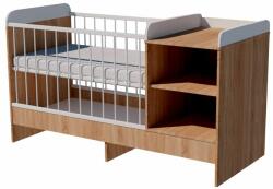  Lili Duo 3in1 baba kombi kiságy 120×70 cm ágyneműtartó nélkül - Világos sonoma/fehér