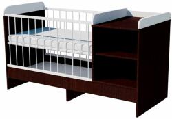  Lili Duo 3in1 baba kombi kiságy 120×70 cm ágyneműtartó nélkül - Wenge/fehér