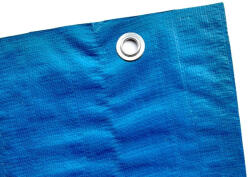 GEOMAT Vízálló és UV-álló takaróponyva fűzőkarikával - PREMIUM 150 g/m2 kék, 4×6 m [24 m2]