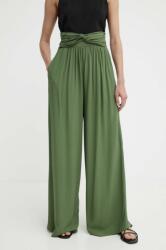 Answear Lab nadrág női, zöld, magas derekú széles - zöld S - answear - 21 990 Ft