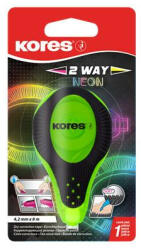 Kores Hibajavító roller, 4, 2 mm x 8 m, KORES "2WAY Neon", vegyes színekben (84321) - iroszer24