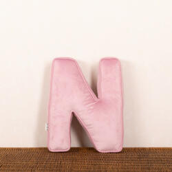  Perna XL, 42cm, Hiko Name litera N din catifea pink, cu vipusca