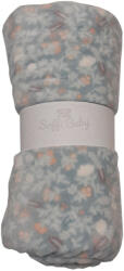 Soffi Baby takaró plüss dupla szürke virágos 75x100cm (CMT69106587)