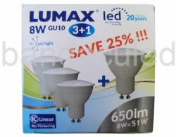  Bec LED GU10 8W 6500K 3+1 (1105-B)