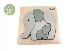 Magni Fa formabeillesztő puzzle Elefántok, pasztell szürke Magni