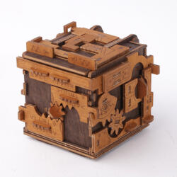 Wooden City Puzzle 3D Mecanic, Cutie cu cifru, 144 piese (WR354)