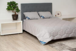Somnart Set Pilota bumbac Somnart Bella 180x200cm 200g model biscuite + 2 perne bumbac Somnart Bella, 50x70cm, Gri (SETPIL180X200.2PR50X70.BG)